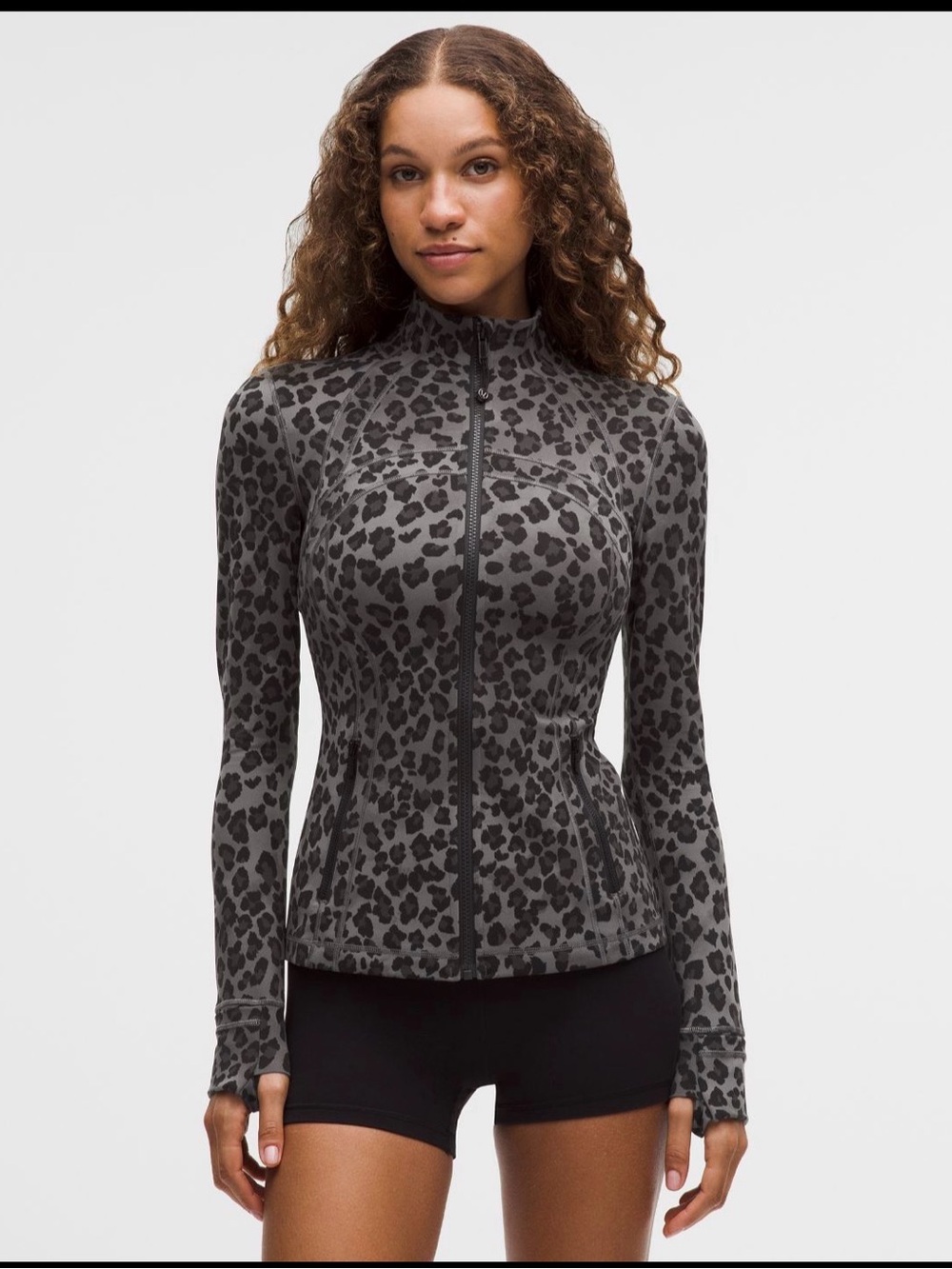 lululemon athletica Gray Leopard Print Full-Zip Jacket